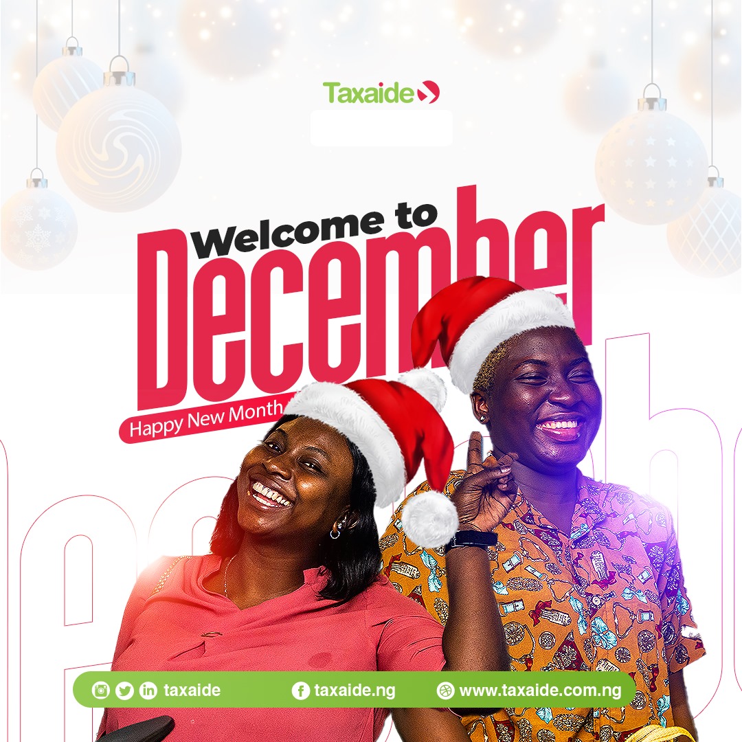 Taxaide's tweet photo. December is here again. May this festive month bring smiles and laughter in your life, and keep you happy forever. Happy New Month.

#december #newmonth #festiveseason #happynewmonth https://t.co/J2tO0fo9wG