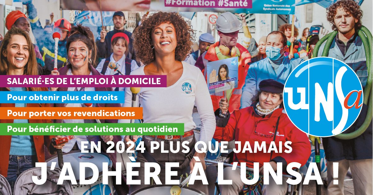 UNSA_officiel's tweet photo. En 2024 plus que jamais, https://t.co/JFo8HkoNed  du service aux particuliers, assistantes maternelles... ne restez pas seuls face à vos employeurs. Adhérez à l’#UNSA votre alliée du quotidien. @UNSA_officiel https://t.co/V70YHdMiYl