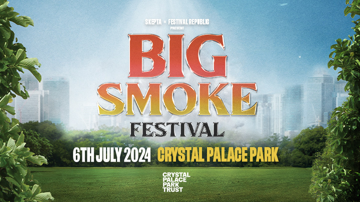 ⭐ON SALE NOW⭐
Big Smoke Festival coming to the capital next summer curated by none other than <a href="/Skepta/">Big Smoke -</a>

🎫 Get tickets now >>  bit.ly/3Rm56HH
#BigSmokeFestival2024