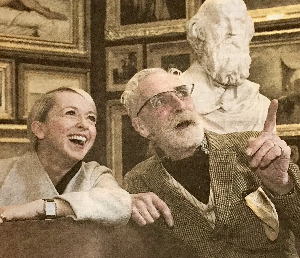 So very sad to hear of the death of the brilliant John Byrne. Supremely gifted as an artist and playwright, generous, funny and the most stylish man I’ve ever met. ❤️