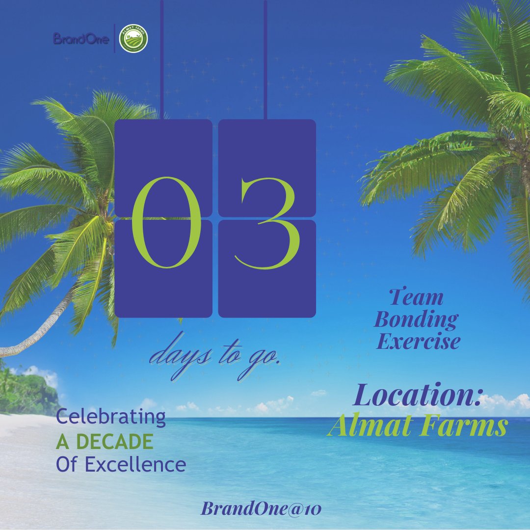brandone_tech's tweet photo. Did I hear someone say 3 days to go🎉 The clock is ticking fast into an unforgettable adventure @almatfarms 🚀✨ Get ready people. The countdown is on! ⏳ 
#3DaysToGo  #team #teambonding #vibes #brandoneatten #teamgoals #abuja  #celebration #newmonth #BrandOneCelebration 🌟🎉 https://t.co/MIchsGodCm