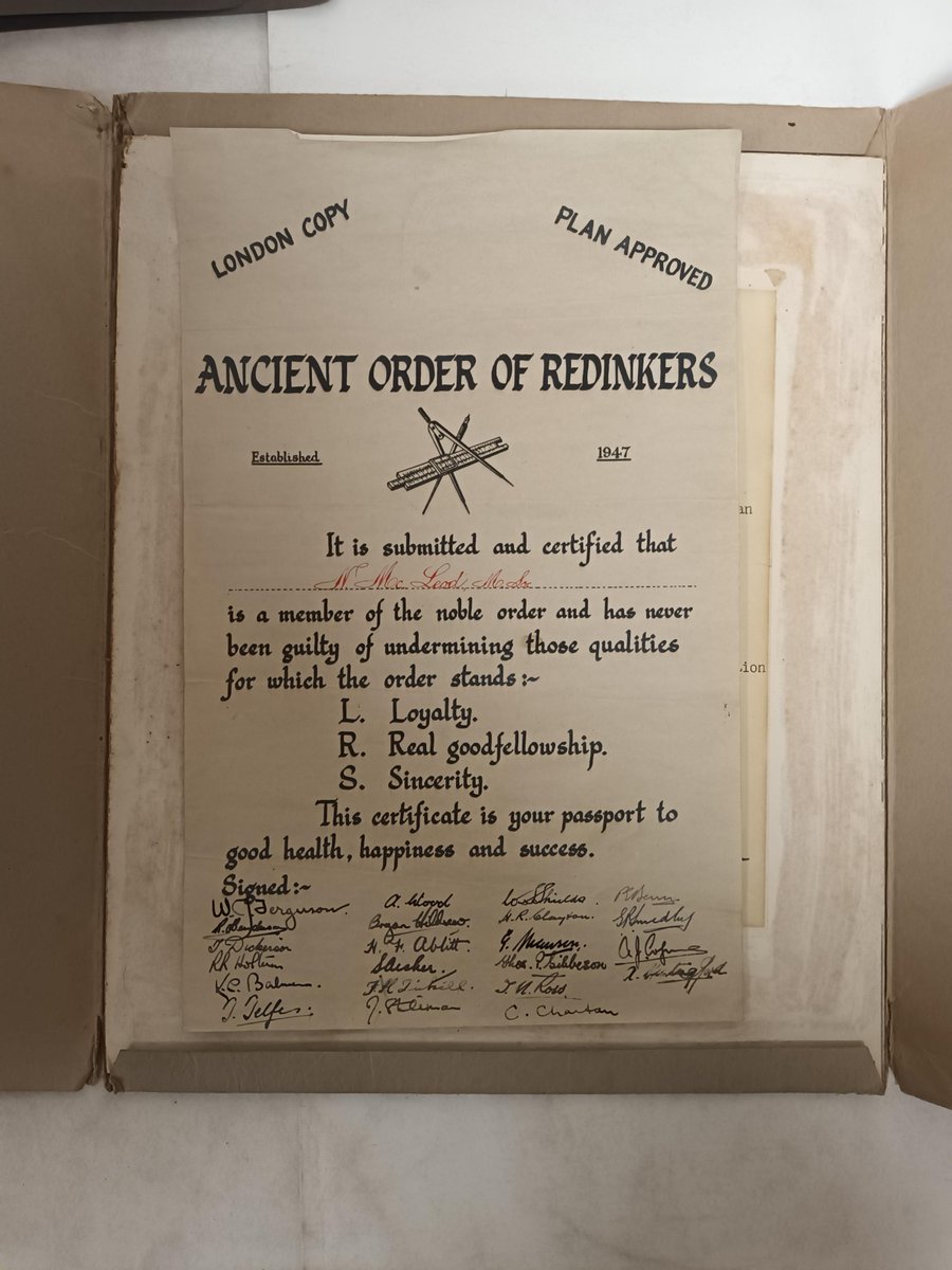 LRFHEC's tweet photo. The Redinkers! ✒️ A social committee for the Plan Approval, Machinery Plans and Engineering Research department! Named after their infamous use of red ink and met socially at the Cheshire Cheese Pub on Fleet Street 🧀🍺 #EYAHobbies #EYAWeek @explorearchives https://t.co/vS2TLBKIEH