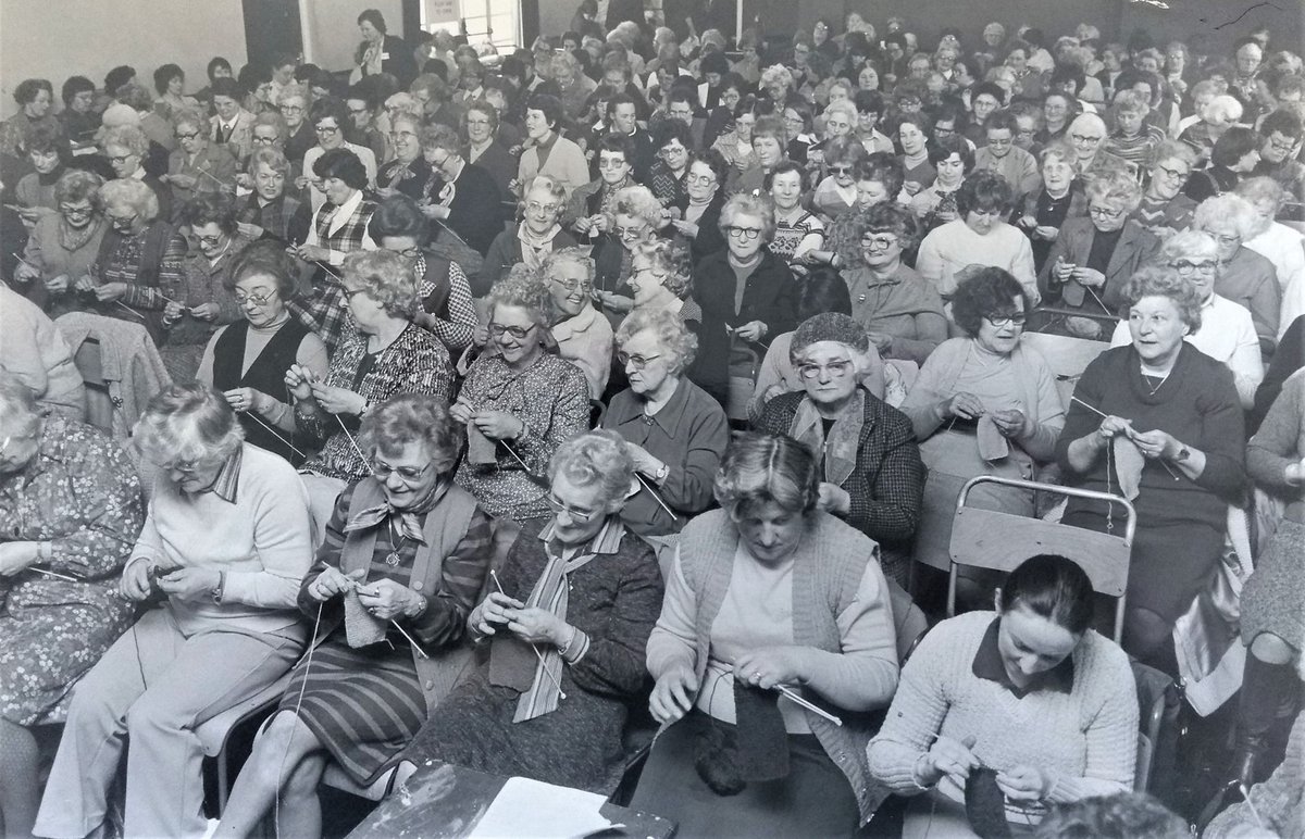 We hold a number of Women’s Institute records, ranging from individual branches to the Gwent Federation. Found in the Llantilio Pertholey WI papers, we have a photograph of a ‘Knit In’ held at Usk Memorial Hall – Is there anyone you recognise?  

#EYAHobbies

Ref: Acc6128