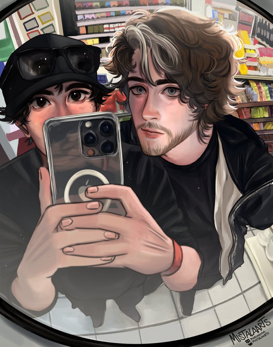 mistalaarts's tweet image. cellbit e roier tirando selfie na oxxo :D 

#cellbitfanart #roierfanart