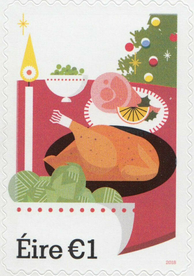 This month's #ExploreYourArchive theme is #EYAFestive! We love this stamp from An Post Museum & Archive featuring #FestiveFood😋doi.org/10.7486/DRI.fb… #ArchiveAdventCalendar #Philately