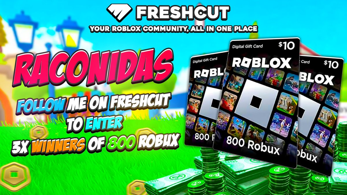 Raconidas's tweet photo. 2400 Robux Giveaway! -3 Ganadores x 800 Robux!
⭐️¿Como Participar?
📍Like y comparte este Post
📍Sigueme en Freshcut https://t.co/RQA6b0FuV2
📍Seguir a @Freshcut en Twitter

↘️ Sube las pruebas y tu usuario de Freshcut en comentarios.
🎉 3 días  ganadores, Suerte!  #Freshcut #ad https://t.co/ouVyYpiUOk