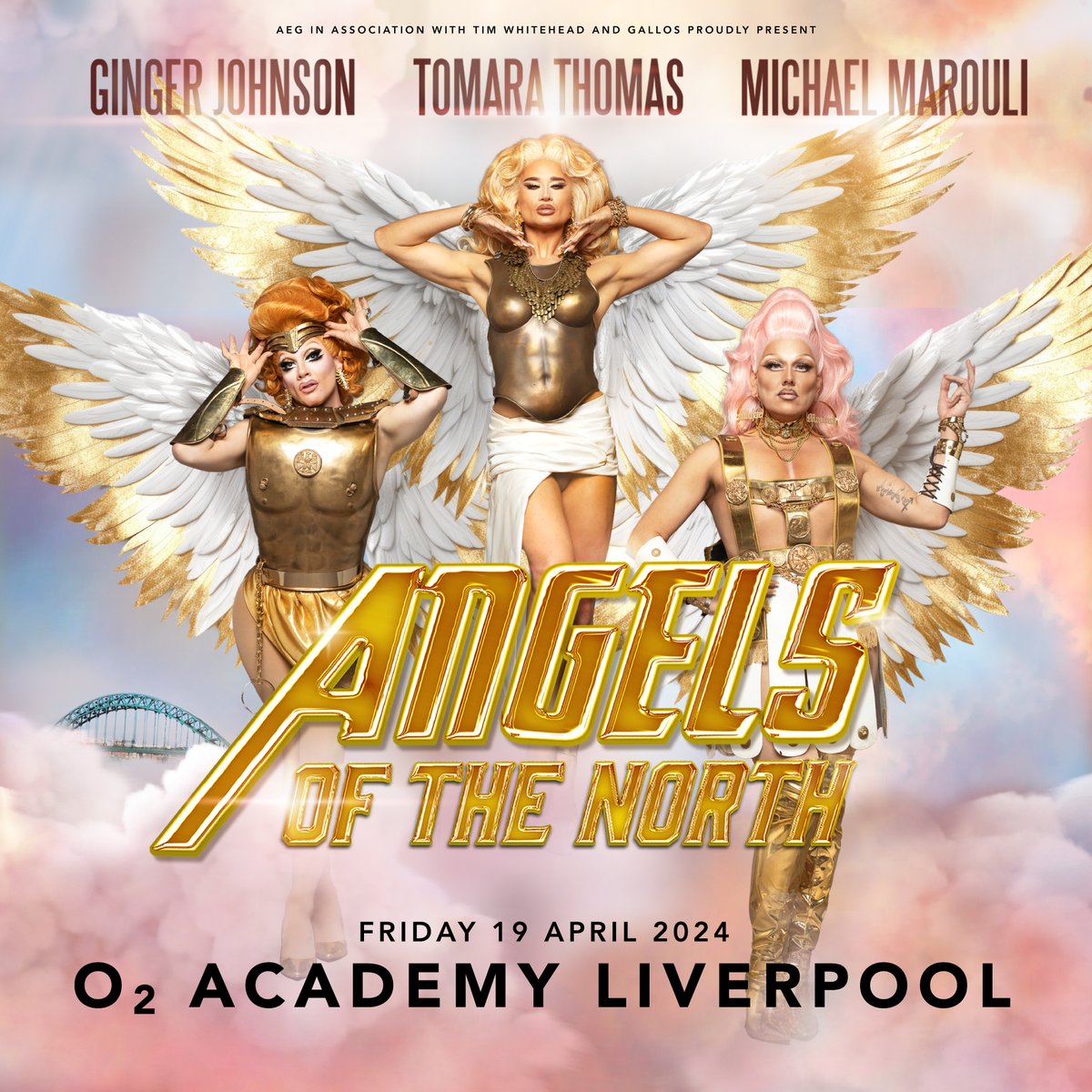 All right, lasses. The Angels of the North on a UK Tour? Oh, uh-huh. 

Join drag superstars <a href="/GingerJohnson_/">Ginger Johnson</a>, <a href="/MichaelMarouliX/">Michael Marouli</a> and @TomaraThomas_ for a heavenly brand new show, here on Fri 19 Apr📍

Priority Tickets on sale now. Head to #O2Priorityhttp://amg-venues.com/iqeS50Qeign