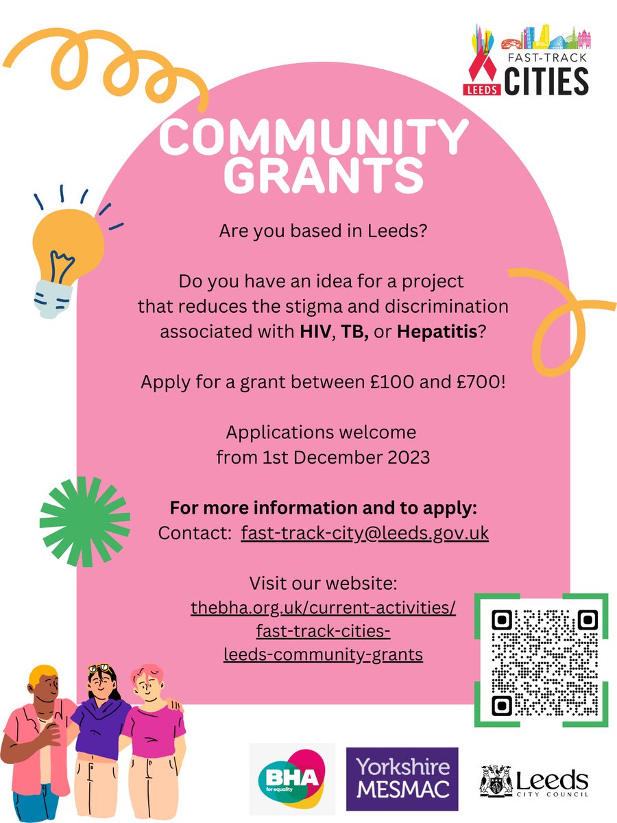 This #WorldAIDSDay2023 we launch the Leeds Fast Track Cities Community Grants Programme - aiming to reduce stigma associated with #HIV, #TB & viral hepatitis through local, creative, community projects #LetCommunitiesLead