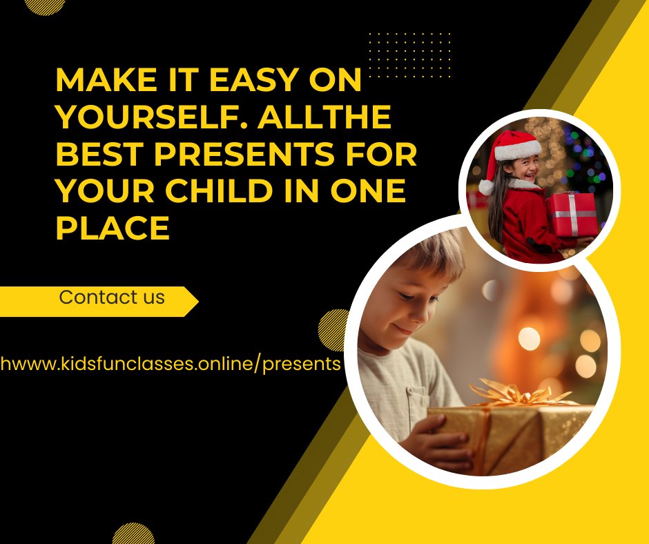 ClassesFun's tweet image. Make it easy on yourself. All the best Presents for your child are in one place.
kidsfunclasses.online/presents