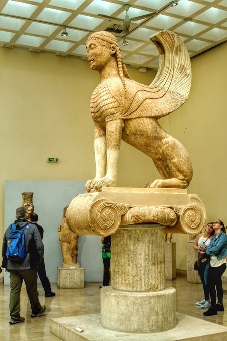SumerianHittite's tweet photo. The Sphinx of the Naxians, 
once stood on a 10 meter column next to the Temple of Apollo in Delphi, 560 BC.

Archaeological Museum of Delph https://t.co/YVOyGAW0dg
