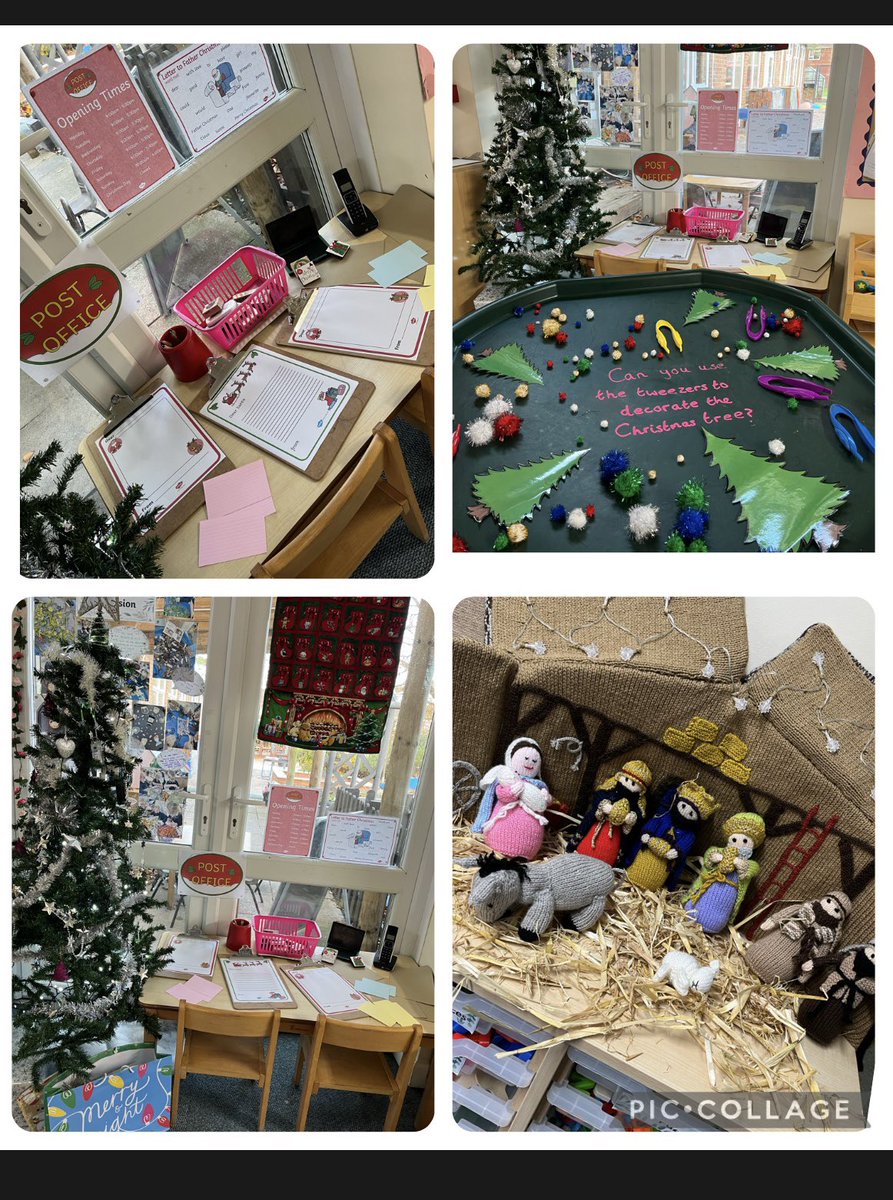 Christmas magic has begun at Little Oaks 🤩 our very own nativity scene, a post office, an advent calendar, a Christmas themed tuff spot and a beautiful tree 🎄💫✨ @WybertonPrimary @InfinityAcad