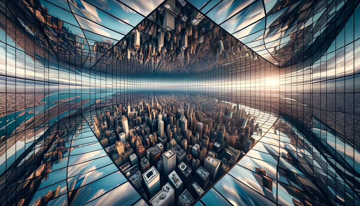 AI_gen_things's tweet photo. Mirrored Manhattan https://t.co/9faphPEXt2
