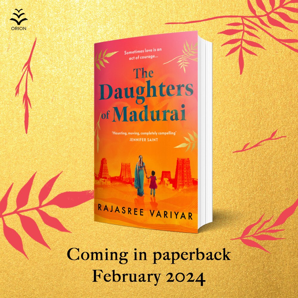 Rajasree Variyar (@raji_warrior) on Twitter photo And it's here! Seven months since the launch of The Daughters of Madurai, I'm thrilled to reveal the GORGEOUS paperback cover, hitting shelves in February 2024!
It's been an absolute ride of a debut year, and so amazing to hit this next milestone ā¤ļø <a href="/orionbooks/">Orion Publishing</a> And it's here! Seven months since the launch of The Daughters of Madurai, I'm thrilled to reveal the GORGEOUS paperback cover, hitting shelves in February 2024!
It's been an absolute ride of a debut year, and so amazing to hit this next milestone ā¤ļø <a href="/orionbooks/">Orion Publishing</a>