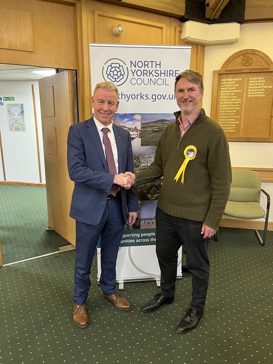 Dan Sladden (Liberal Democrats) has been elected to the #Sowerby and #Topcliffe division with 764 votes. The turnout was 29.27%. See the full results at northyorks.gov.uk/electionresults
