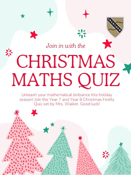Trentham Academy (@trenthamacademy) on Twitter photo ππβ¨Β The maths dept presents the Y7&8 Christmas Firefly Quizβyour chance to shine brighter than Rudolph's nose! π¦π
π₯π’Β Deadline is Friday 15thΒ December, join us for a dazzling quiz that will light up your mathematical spirit. Solve and celebrate the joy of numbers! ππβ¨Β The maths dept presents the Y7&8 Christmas Firefly Quizβyour chance to shine brighter than Rudolph's nose! π¦π
π₯π’Β Deadline is Friday 15thΒ December, join us for a dazzling quiz that will light up your mathematical spirit. Solve and celebrate the joy of numbers!