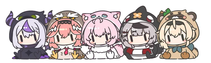 ちっちゃいほろっくす #laplus_artdesu #Luillust #さかまた飼育日記 #こよりすけっち #いろはにも絵を 