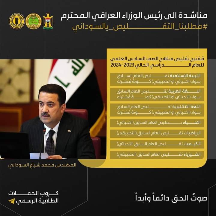 baqer_dw's tweet photo. ضروري التقليص وابقاء حذوفات السادس لقلة الوقت حسب دراسة المشرفين والاساتذه والمدرسين
@mohamedshia
@moedu_office

#مطلبنا_التقليص_يالسوداني https://t.co/jTAFJ8tDtq