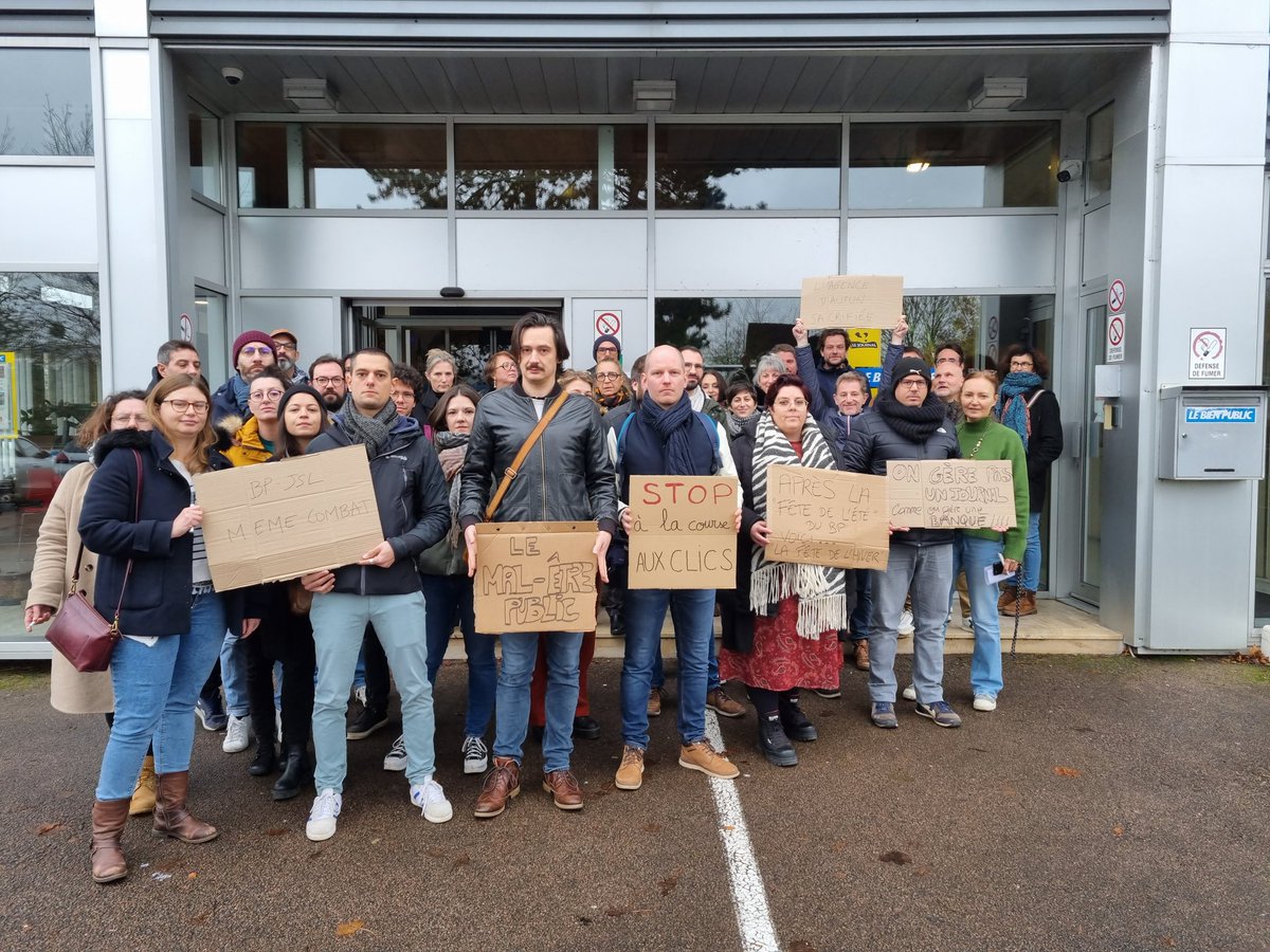 Parce que nous voulons faire notre travail dans de meilleures conditions, la rédaction du Bien Public est en grève ce vendredi 1er décembre #OnNeGerePasUnJournalCommeUneBanque #MalEtrePublic ✊️✊️