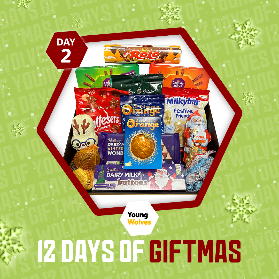 Day 2⃣ of our 12 Days of Giftmas giveaway! 🎅

For your chance to win this festive chocolate hamper...

🍫 Follow <a href="/Young_Wolves/">Young Wolves</a> 
🍫 Like &amp; RT this tweet
🍫 Tell us your favourite chocolate in comments below!

Enter by midnight tonight! Winner contacted on 03/12 via DM.