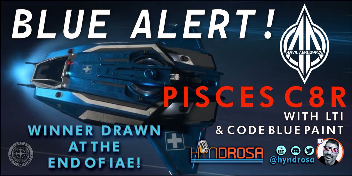 Hyndrosa's tweet image. Guess who's back 🔴LIVE on Twitch w/2 GIVEAWAYS TODAY! An RSI Galaxy w/LTI &amp;amp; an Anvil Pisces C8R w/LTI &amp;amp; Code Blue Paint! Come catch up &amp;amp; be sure to tune in &amp;amp; follow for our Xmas event! twitch.tv/hyndrosa

❤️Like
🔁Retweet
✅Follow @Hyndrosa &amp;amp; @RobertsSpaceInd

#StarCitizen