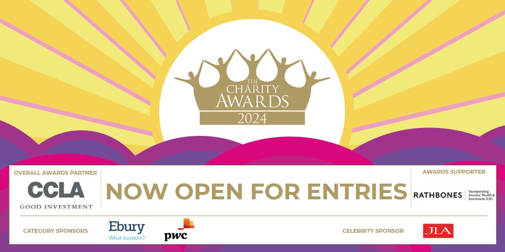 📢The 24th annual Charity Awards are now open for entries! Visit the website to learn more about the awards programme and to start your entry. charityawards.co.uk Delivered with overall awards partner CCLA #CharityAwards 🌅