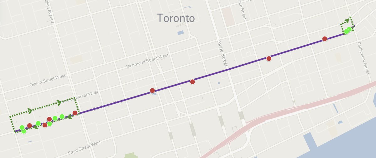 Alright Toronto...let's talk about King Street...one of the main reasons people say we can't make it pedestrian only...how will people get to the parking lots...well...here is a map of all the parking lots (including garbage access, single private spots, and lane access), and how