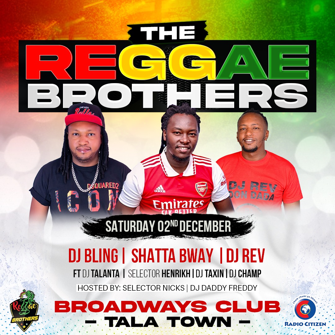 DjBlingOfficial's tweet photo. TALA Niithi ASU, TAVIA MUNDU nituukite umuthaukia Reggae,Mwiathokye nyonthe Ukai tusunge
#ReggaeNaMaKasee Hehehe
#DjBling #DjRev & #ShattaBway
SATO 2nd Dec BROADWAYS CLUB TALA TOWN
#TheReggaeBrothers TWASABABISHA, JAH BLESS https://t.co/CWhK13q43i