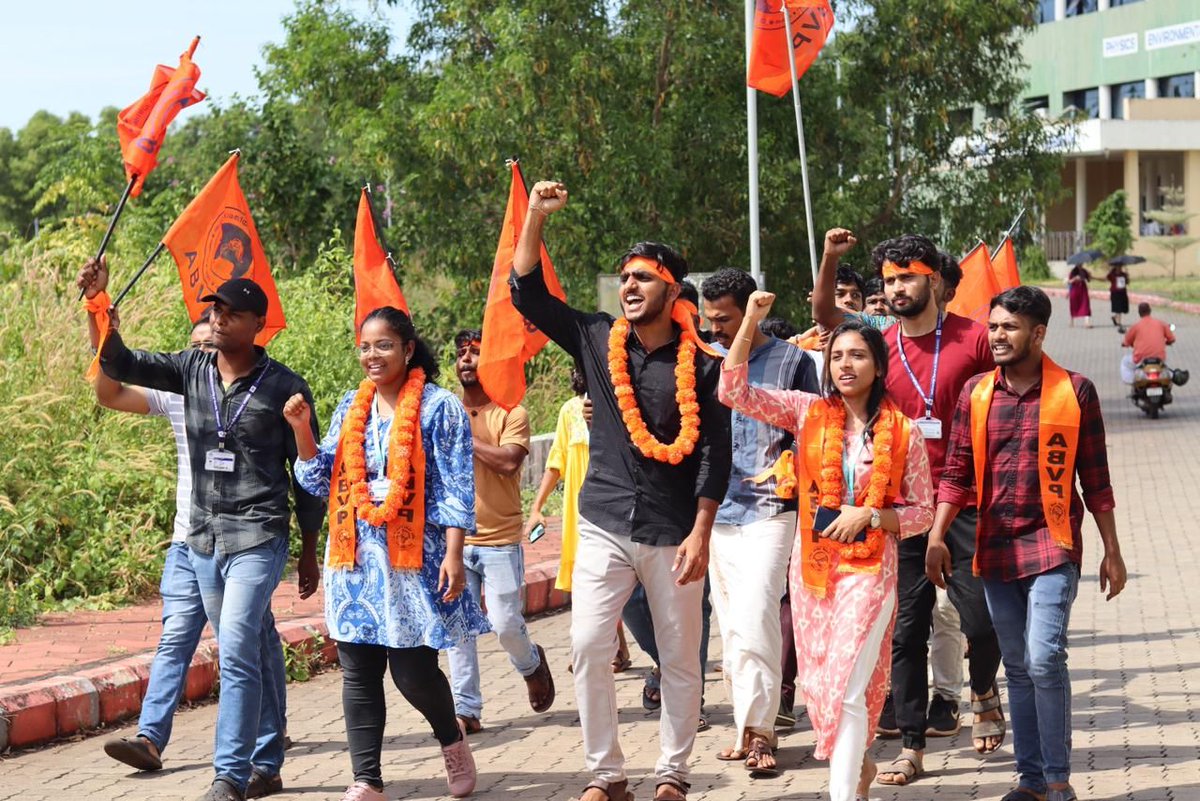AbvpCuap's tweet photo. Central University of Kerala Students Union Election! Abvp won the posts of vice president, joint secretary, and council member of student union. Congratulations to all the students of cuk and karyakarta's of abvpcuk🚩
#abvpcuk #abvpwithstudents #ABVP75 https://t.co/YnpJkM6rMj