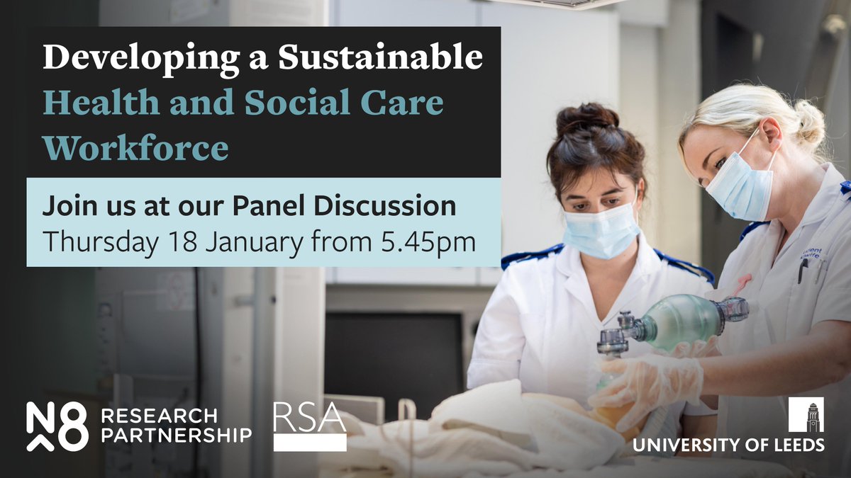 UniversityLeeds's tweet photo. With the UK’s health and social care workforce under unprecedented strain, join @TracyBrabin, @LordNigelCrisp, @BarnyLeavers and @MedicineDean for a panel discussion exploring how we can develop a sustainable health and social care workforce using innovative solutions🩺 https://t.co/iV7xLtYrif
