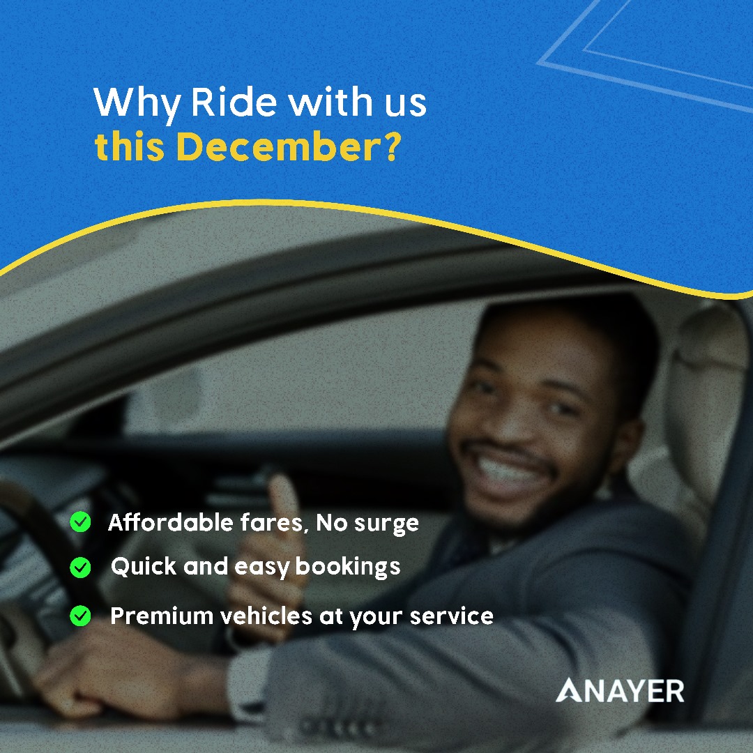 AnayerApp's tweet image. 🌟 Unlock a World of Savings! 🌟 
We're excited to share an exclusive offer to make your rides even more rewarding this festive season! 🚗✨

#December #Anayer #Fun

Brymo
9ice
Psquare
1st of December