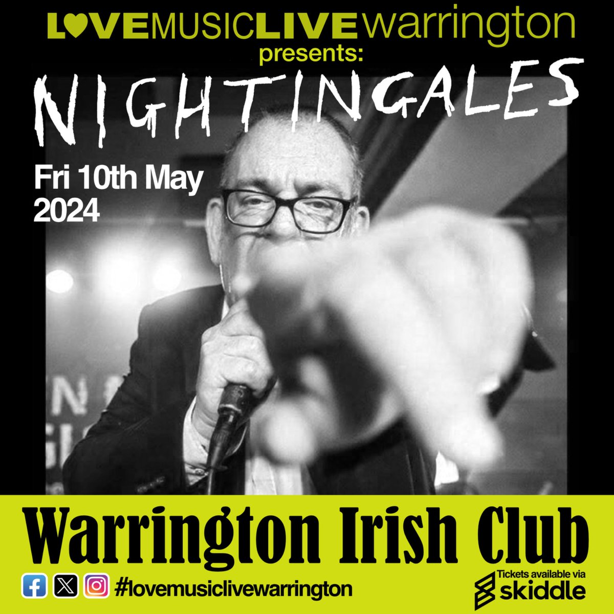 The Nightingales finally play WARRINGTON IRISH CLUB!!! Ticket link 👇 skiddle.com/e/37137401 Have YOU got yours yet??!!!