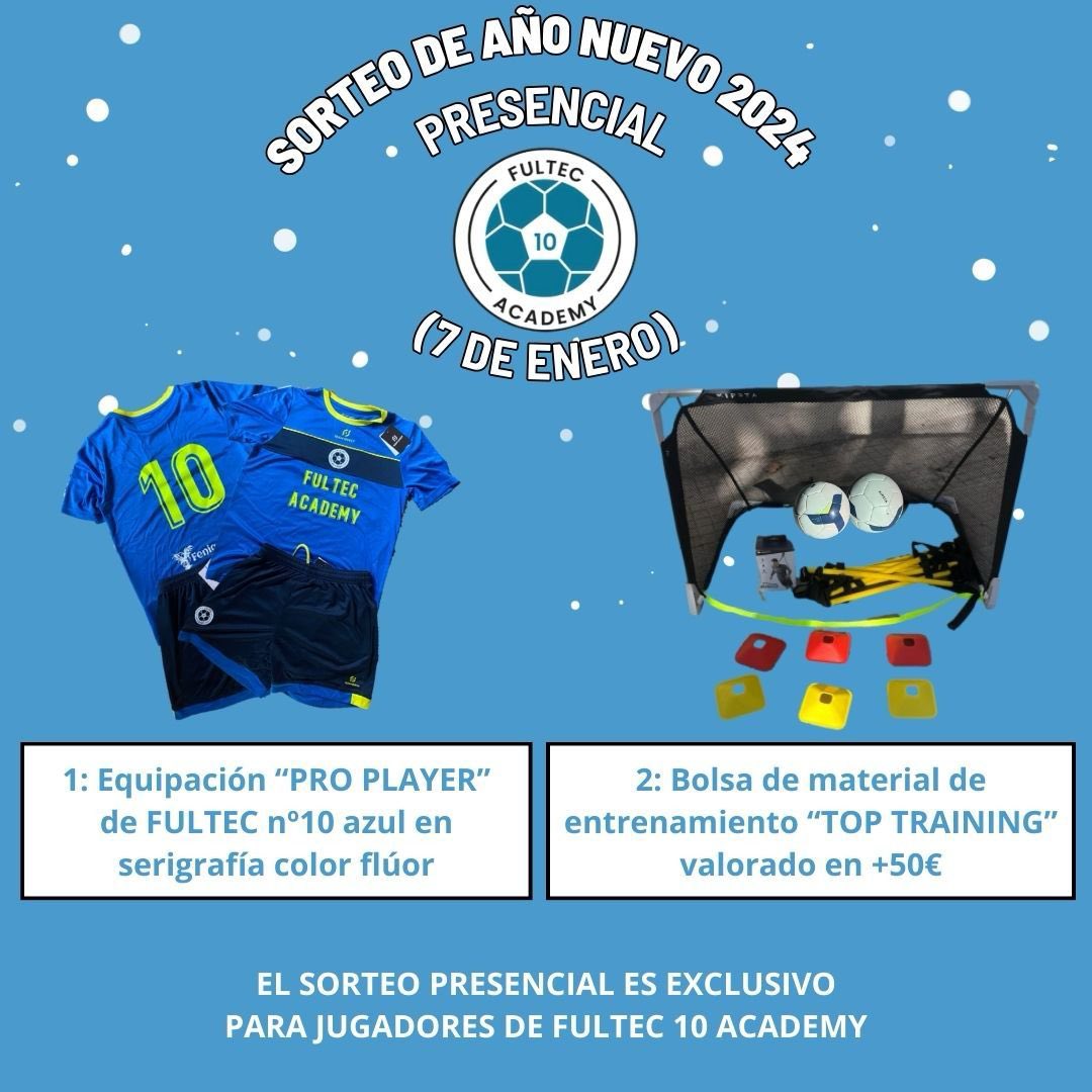 FultecAcademy's tweet photo. Sorteo 2024

Queremos llegar a 600 seguidores en Instagram y para ellos realizamos este sorteo de packs de equipaciones. 

Requisitos: 

Seguirnos y Darle like

Compartir la publicación y comentar PARTICIPO en los comentarios

El 2 de enero se sabrán los ganadores. 

Suerte 🍀 https://t.co/igGGsW05IV