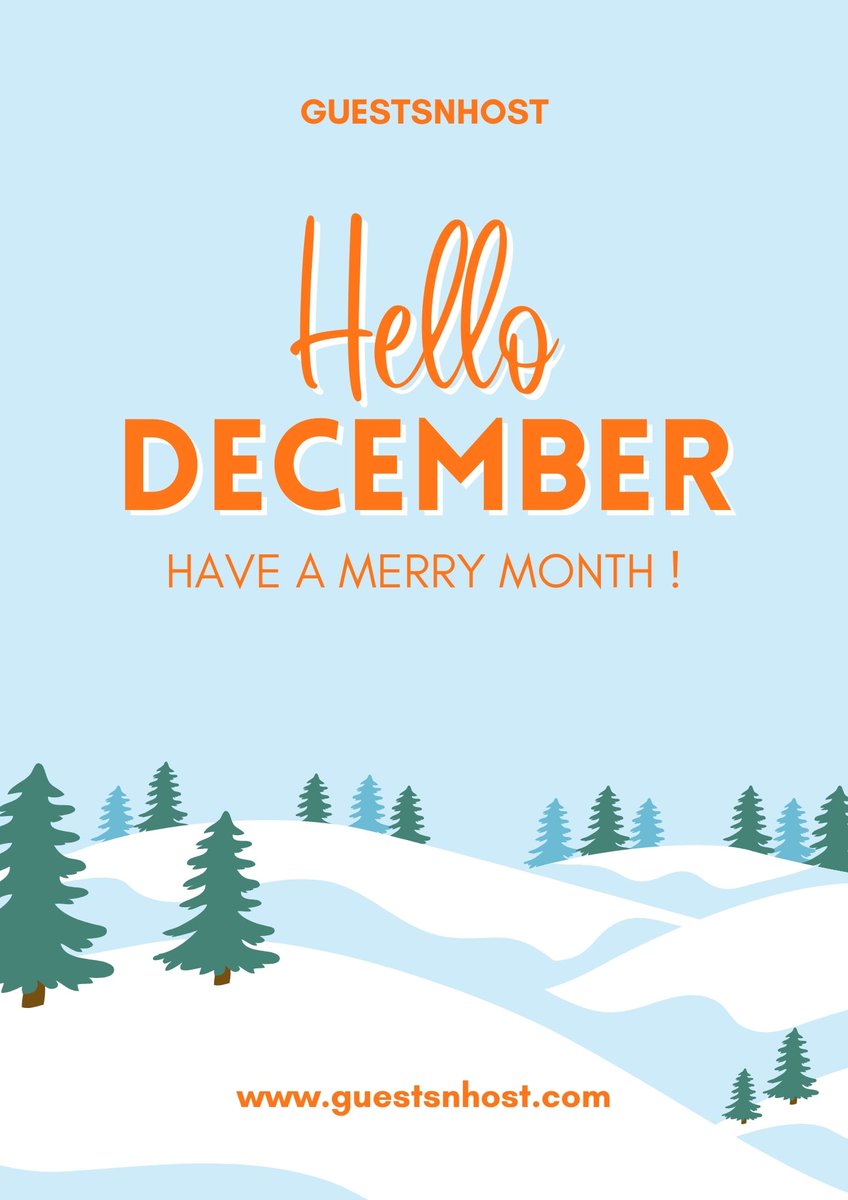 Hello December, from Guestsnhost have a lovely and happy month ahead. 
#guests #host #guestsnhost #events #eventbrite #digitalinvitations #eventwebsite #eventtickets #guestsmanagement