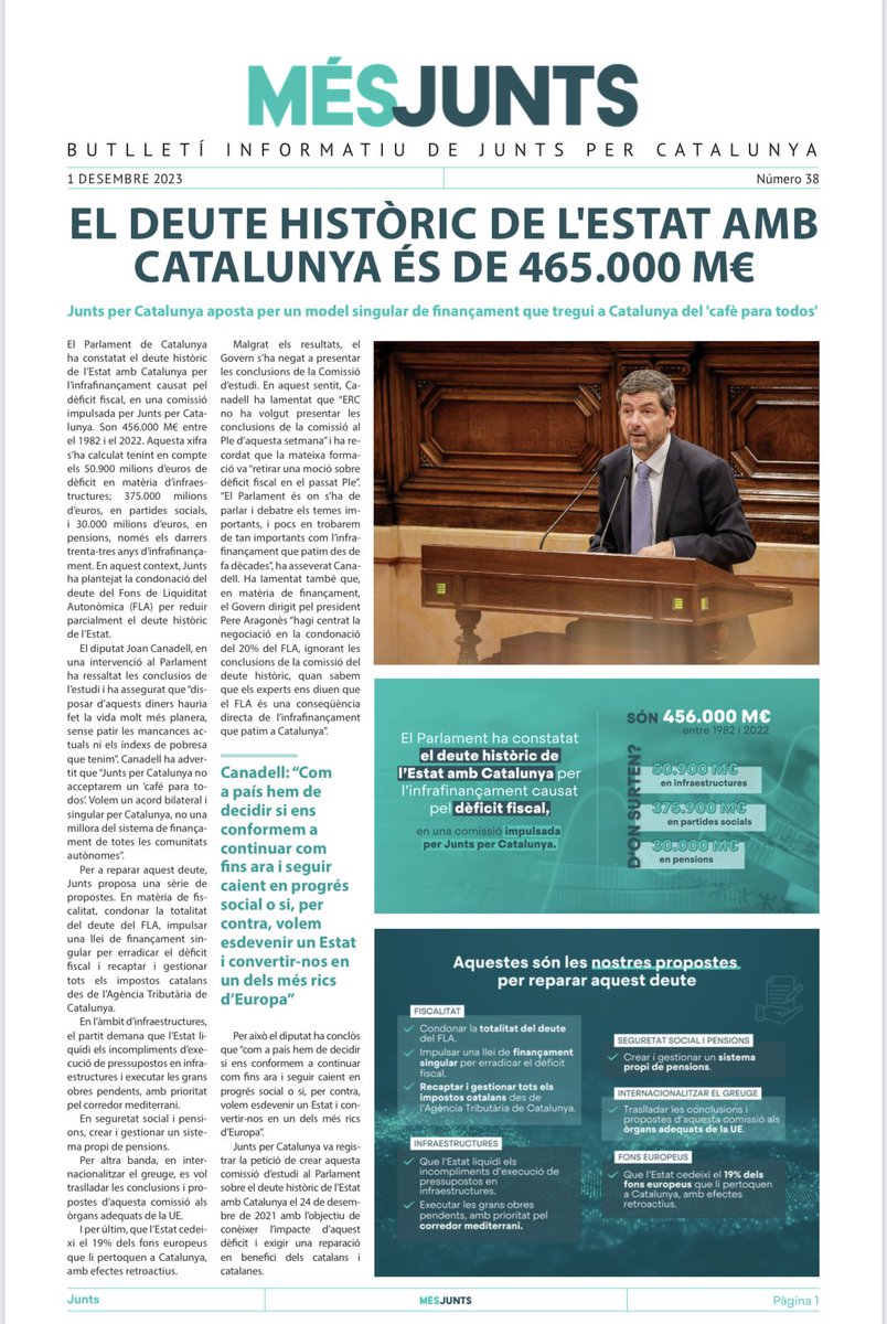 jcanadellb's tweet image. Ara ja sabem q patim un #DeuteHistoric de vora 456.000 M€
“Com
a país hem de decidir si ens conformem a continuar com fins ara i seguir caient en progrés social o si, per contra, volem esdevenir un Estat i convertir-nos en un dels més rics d’Europa”