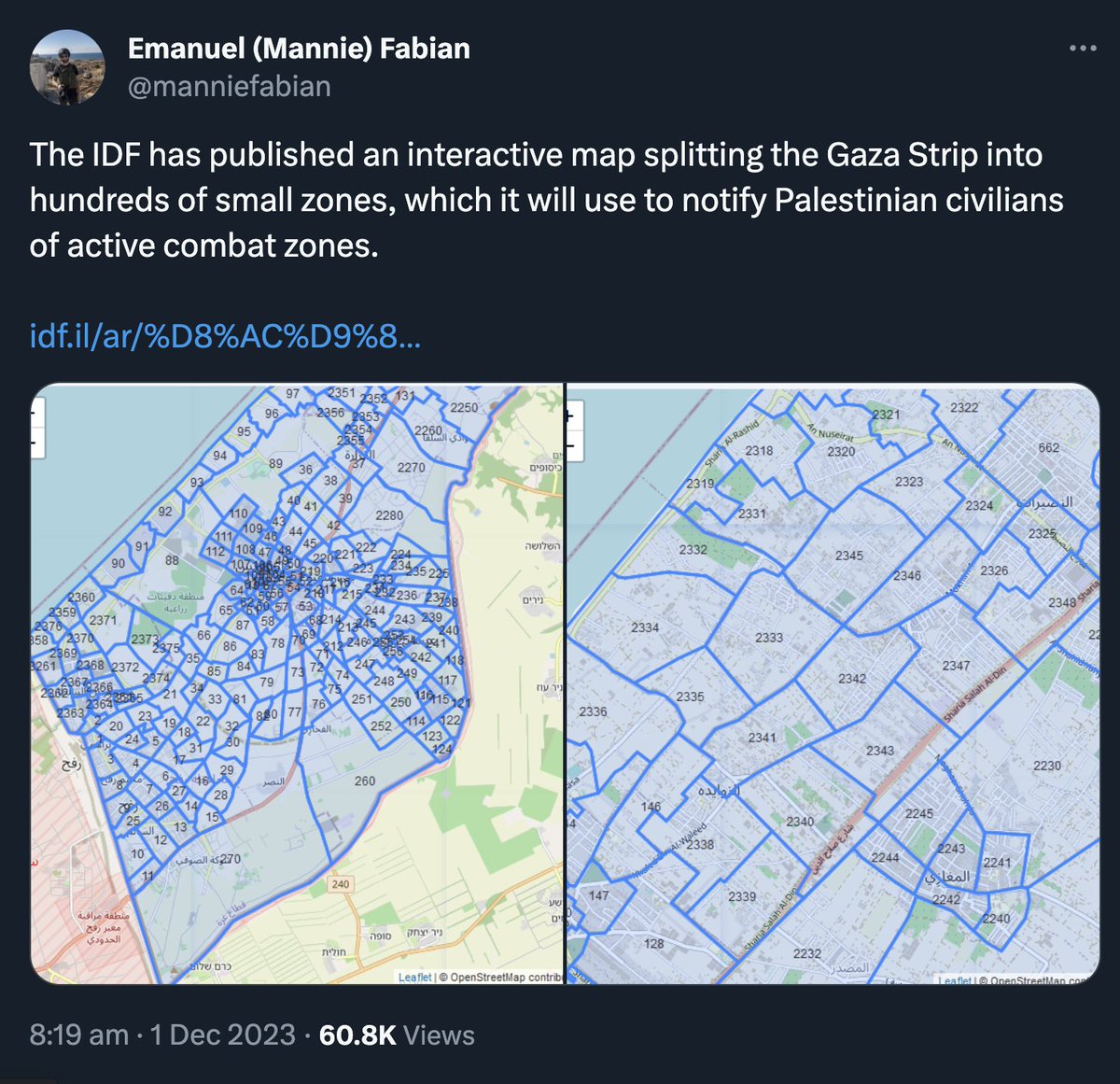 The Hunger Games: Zone 43 is today's death zone, abandon everything you have & move to zone 2305 or else you're fair game. Avoid zones 42, 44, 45 on the way. Zone 2305 is tomorrow's death zone, go back to zone 43 which we fully reduced to rubble! MOST GAZANS HAVE NO INTERNET...