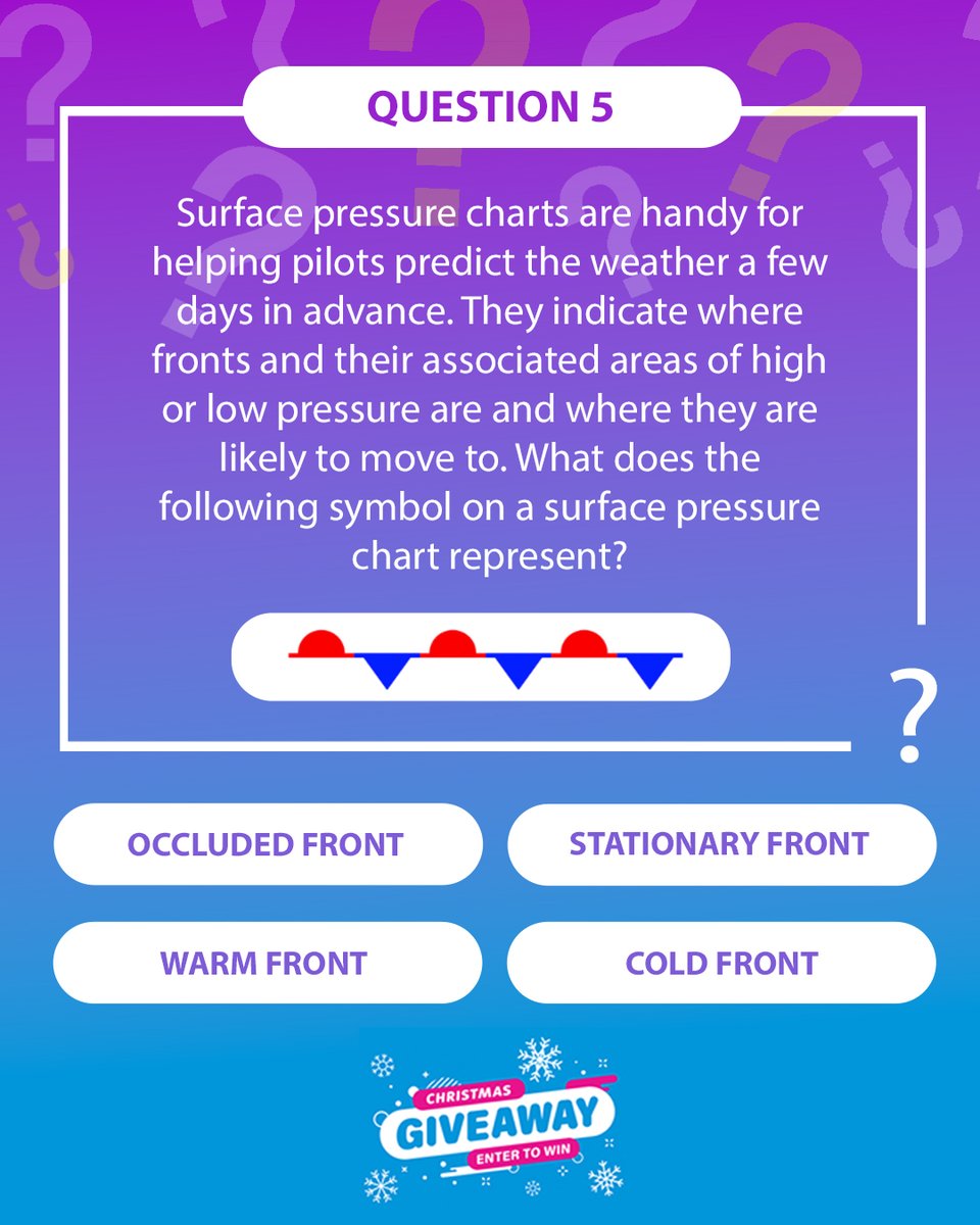 flynqy's tweet image. Do you know your surface pressure charts? #Question5 is now live, enter here👇flynqy.co.uk/giveaway
.
Congratulations to everyone who correctly told us that yellow Aeronautical Information Circulars (AICs) represent Operational matters! 

#aviationdaily #aviationsafety #quiz