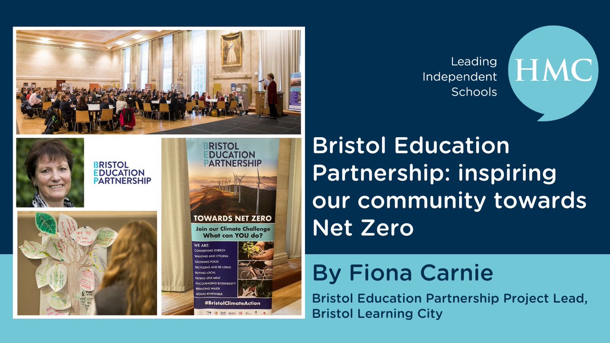 As #COP28 gets underway, a new <a href="/HMC_Org/">HMC (The Heads' Conference)</a> blog by <a href="/fionacarnie/">Fiona Carnie</a>, Project Lead @BristolEdup, explains how the collaborative #powerofpartnerships is helping the Bristol partnership tackle #climatechange &amp; move closer to their target of #netzero buff.ly/3uJEkAs #schoolstogether
