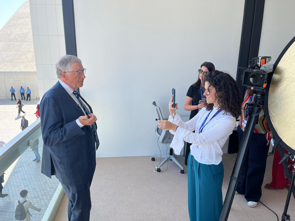 Esme Stallard (@esmestallard) on Twitter photo Not sure when we invited <a href="/BillGates/">Bill Gates</a> for a serious interview on climate change he knew he was going to be doing a TikTok with me 🤷🏻♀️
#COP28 Not sure when we invited <a href="/BillGates/">Bill Gates</a> for a serious interview on climate change he knew he was going to be doing a TikTok with me 🤷🏻♀️
#COP28