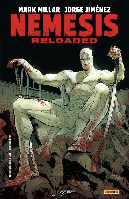 Comenzamos con el “Nemesis: Reloaded” de @mrmarkmillar y @JorgeJimenezArt , donde un villano sin escrúpulos ni miramientos arrasará la ciudad de los Ángeles con una sed de venganza irrefrenable; las palomitas están aseguradas en esta edición de @PaniniComicsEsp 😎🍿