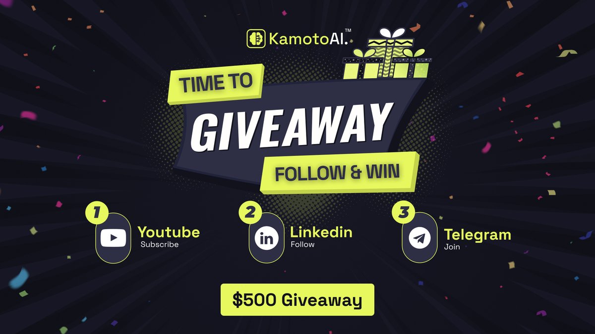 🎉 Inviting Everyone to Kamoto AI- Follow &amp; Win #Contest  to showcase your #AI Character. 

💰$500 Gift Voucher #prizepool  + 50 Early Adopter Role worth $500+ 

🏆To Participate
👉Complete #Gleam Task: gleam.io/5xRyd/follow-w…

🗓️1st-10th Dec

#airdrop #ContestAlert #Giveaway