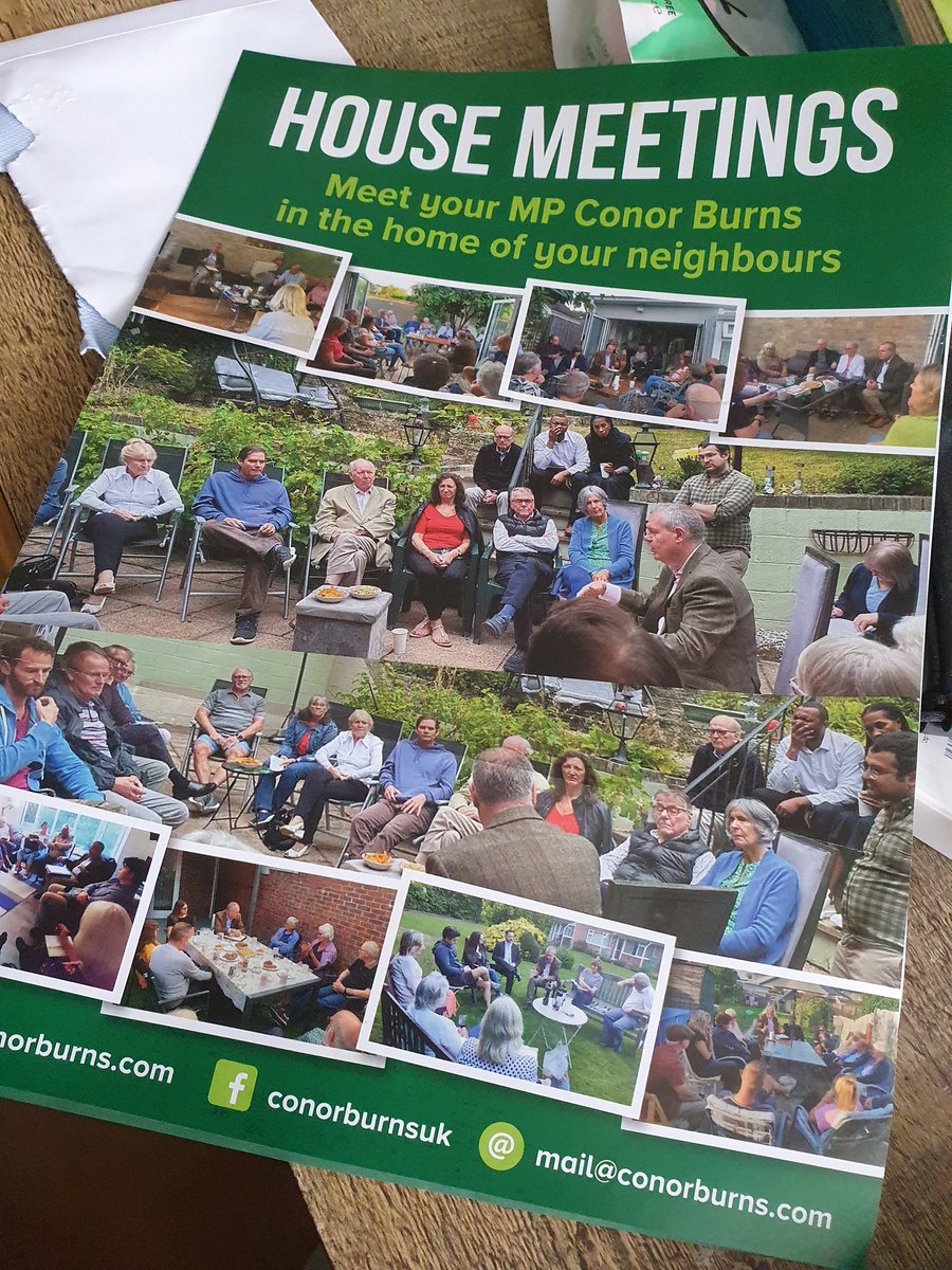 My MP, <a href="/ConorBurnsUK/">Sir Conor Burns</a>, doing his best to come across as a member of the <a href="/TheGreenParty/">The Green Party</a>. No blue, not a hint of the toxic word <a href="/Conservatives/">Conservatives</a>.

It won't work.

The gravy train is up.

#GeneralElectionNow