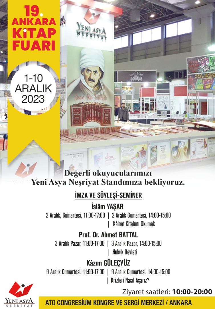 📣 1 - 10 Aralık tarihleri arasında düzenlenen 19. Ankara Kitap Fuarı için ATO Congresium Kongre ve Sergi Merkezi'ndeyiz. Tüm kitapseverleri standımıza bekliyoruz! 📚

🗓️ 01 Aralık - 10 Aralık 2023
⏰ 10.00 - 20.00
📍 ATO Congresium Kongre ve Sergi Merkezi / ANKARA
#KitapFuarı