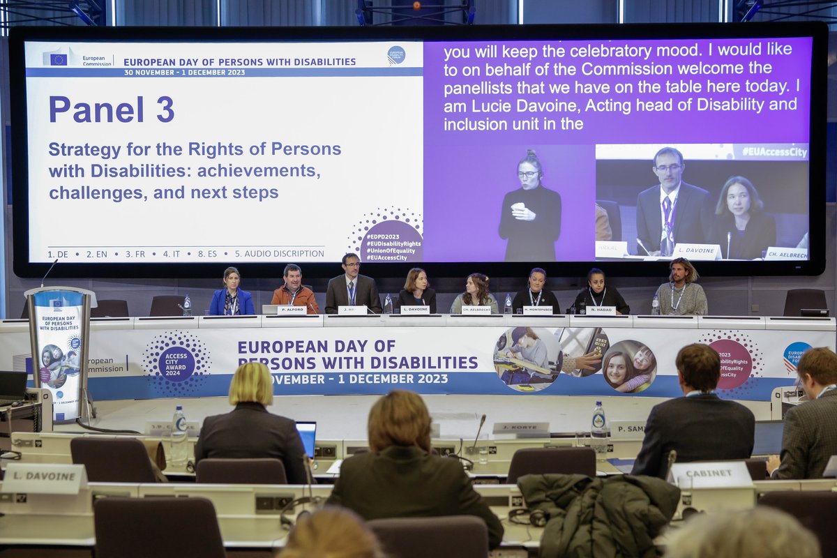 Panel 3 #EDPD2023 | #EUDisabilityRights Strategy 🎙️ Testimonies of Charlotte Aelbrechts, @MyEDF and Paul Alford, @InclusionIre 🎙️ Jakub Hrkal, Statistical officer @EU_Eurostat 🎙️ Maria Montefusco, Analyst 🇸🇪 Agency for Participation 🎙️ Nadia Hadad, Executive member @MyEDF