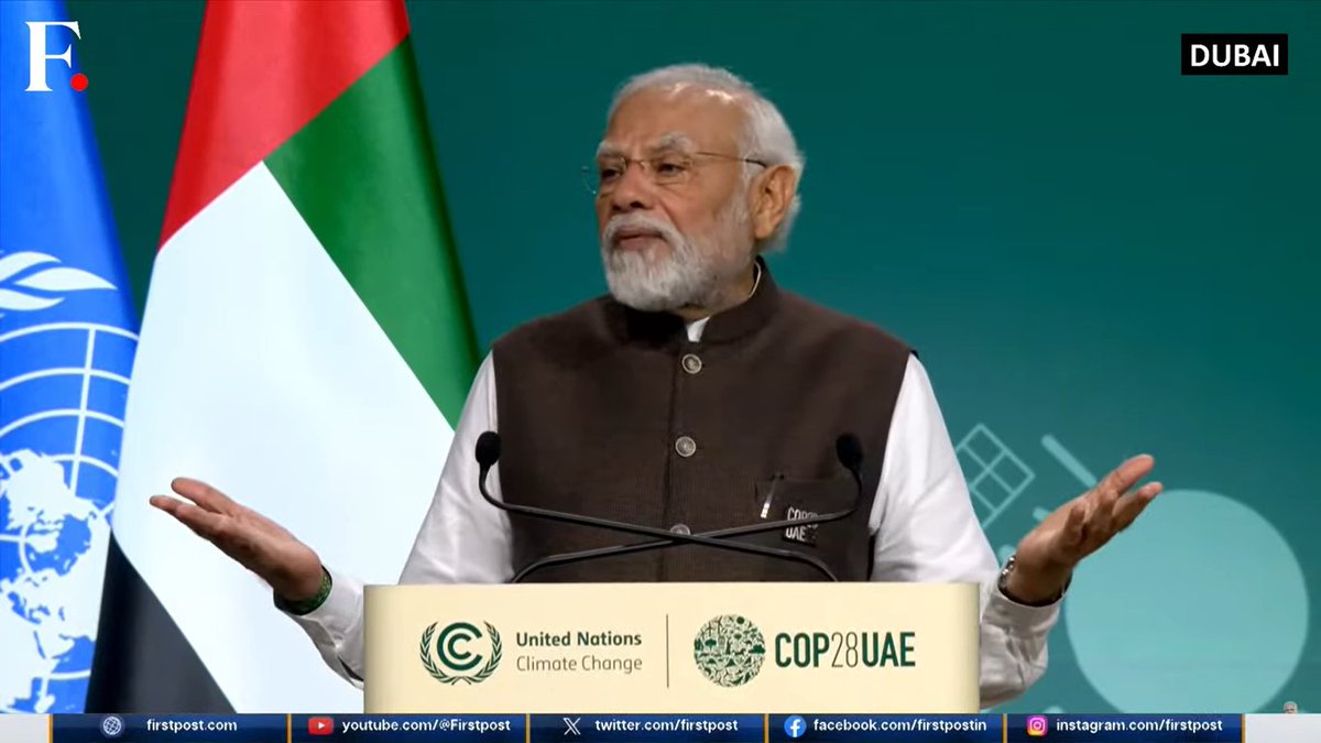 #COPSummit Live: PM talks about the Green Credit Initiative which will help create a carbon sink through 'Jan Bhagidari' (people's participation).