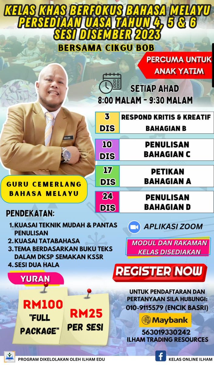 SalinaPro's tweet photo. Jom persediaan UASA‼️Hanya tinggal beberapa minggu sahaja lagi😱 Bersama 3 Guru Cemerlang🫡

DAPATKAN LEBIH PENJIMATAN UNTUK PENYERTAAN 3 KELAS PAKEJ LENGKAP🤩
(TERTAKLUK KEPADA TERMA &amp; SYARAT PENGELOLA )

Untuk Pendaftaran sila klik:-
https://t.co/70nRb1wr12 https://t.co/AXwNhlLIvE