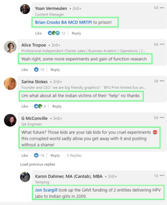 NEOintheMCR's tweet photo. This is so dystopian...

But the comments and the likes, considering this is on LinkedIn, give me hope...

These are professionals who are saying this in public, under their real names and IDs

The dam has broken

#Nuremberg2 
#CrimesAgainstHumanity https://t.co/yL1tdib5XE