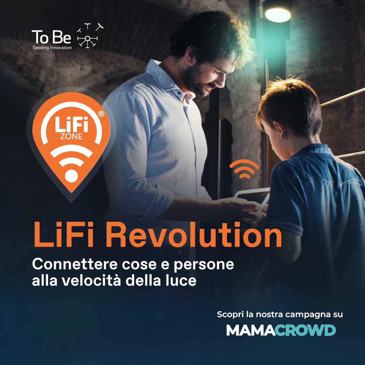 Conosci il #LiFi? È una tecnologia basata sulla luce capace di abilitare soluzioni che vanno dalla connettività pura senza fili e libera da onde radio al positioning indoor. Scopri la campagna di #Crowdfunding di @ToBe_srl ed entra nella #LiFiRevolution mamacrowd.com/it/project/to-…