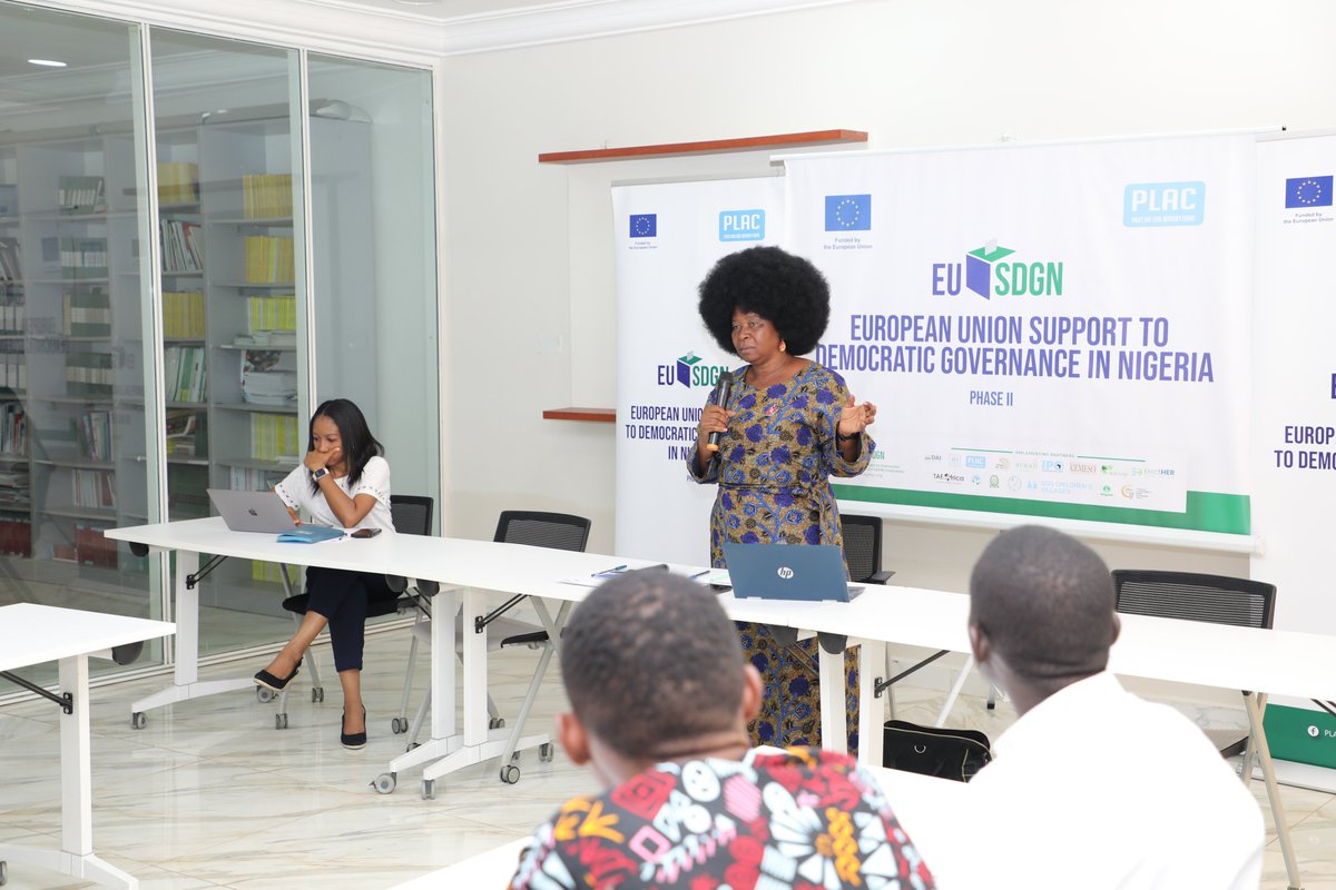 PLACNG's tweet photo. Mrs Ene Obi, Former Converner, @SituationRoomNg facilitating a session titled "Efforts of Civil Society in preventing Gender Based Violence and Promoting Women's Rights" at the ongoing Fourth Bi-weekly meeting of PLAC's 2023 Legislative Interns
 
#EUinNigeria 
#EU4DemocracyNG 
#GenderBasedViolence 
#16DaysOfActivismAgainstGBV 
#PLACInternship2023