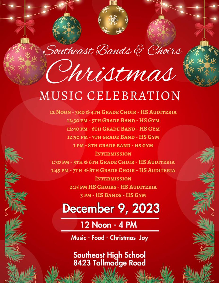 MusicBoostersSe's tweet photo. Join us for an afternoon of holiday tunes.

@Southeastsupt 
@SigworthSteve 
@pirates_sms https://t.co/nrtfNFRYbM