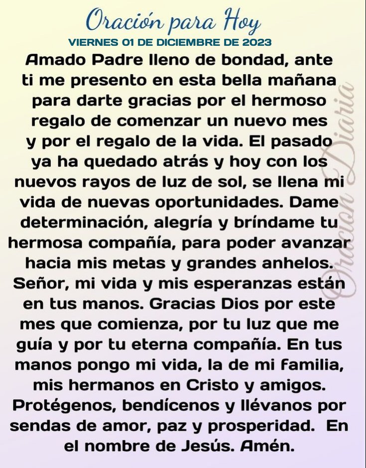 oracion_diaria's tweet photo. Oración para Hoy VIERNES 01 DE DICIEMBRE https://t.co/2TFWxPjEpb